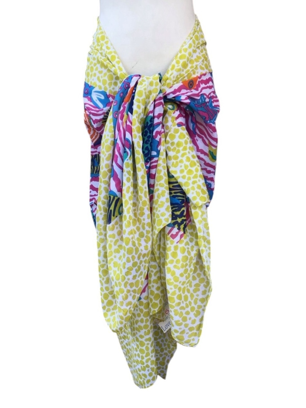 NWT Gretchen Scott Scarf Shawl Beach Cover Up Colorful Fish